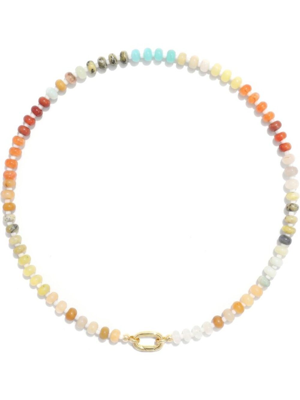 Colorful Natural Gemstone Beaded Choker Necklace | Boho Summer Layering Jewelry